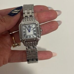 Silver Square Face Watch